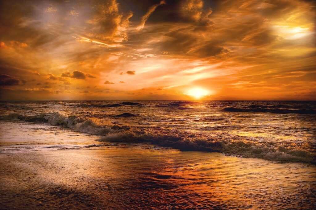 Sonnenuntergang am Meer ISO-Wert Demonstration Fotografie Technik